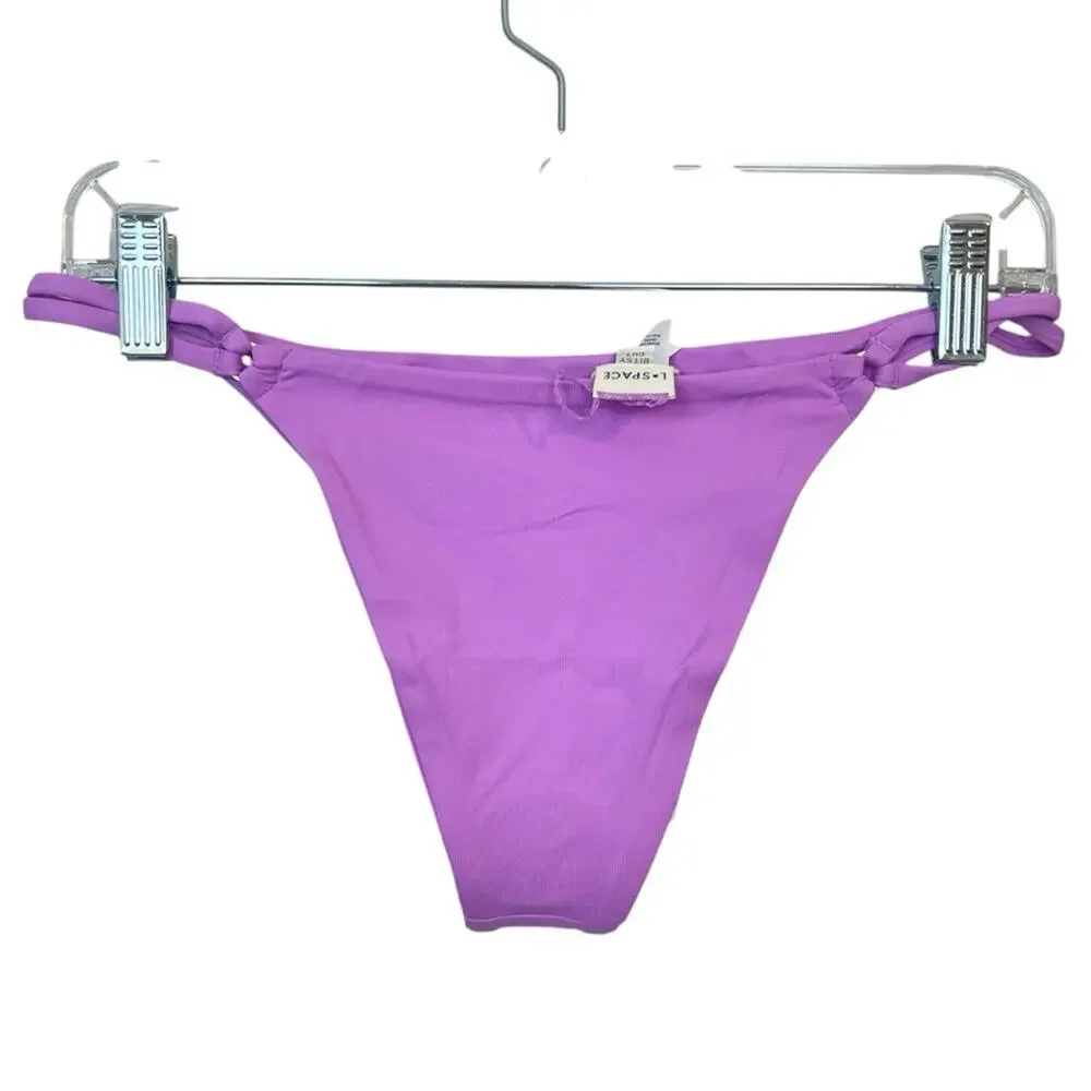 NWT l*space Wilder Bikini Bottom Jewel Purple sz M Bitsy Low Rise Cheeky Summer